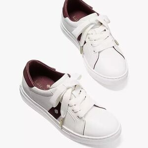 Kate Spade White and Burgundy Sneakers